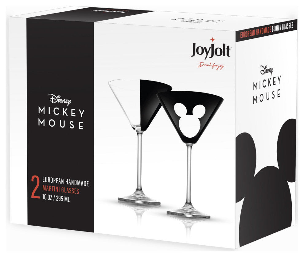 Disney Luxury Mickey Mouse Crystal Martini Glass 10 oz Set of 2