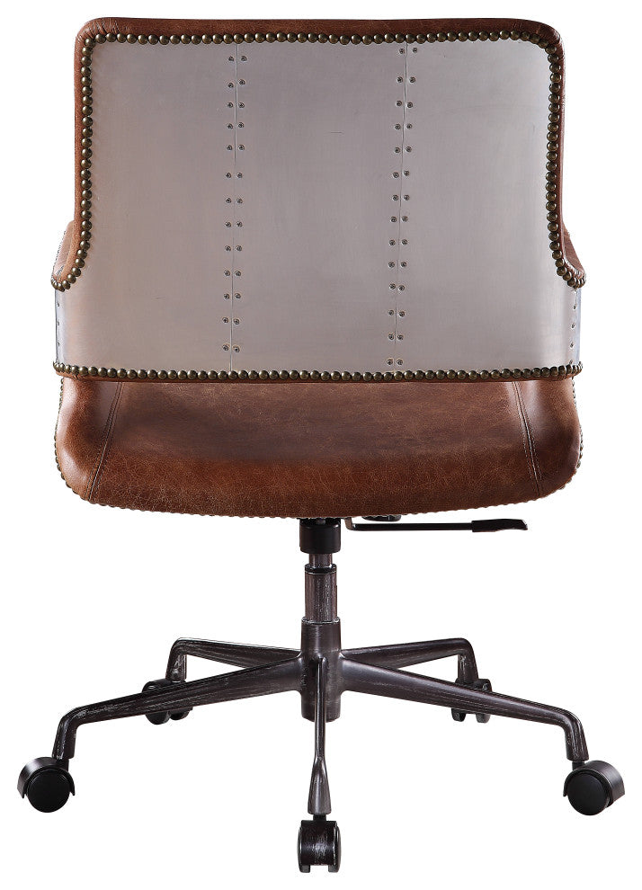 ACME Kamau Executive Office Chair With Lift, Vintage Cocoa Top Grain Leather