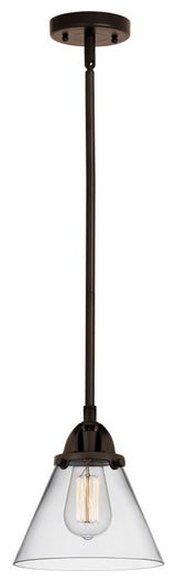 Large Cone Mini Pendant, Oil Rubbed Bronze, Clear, Clear