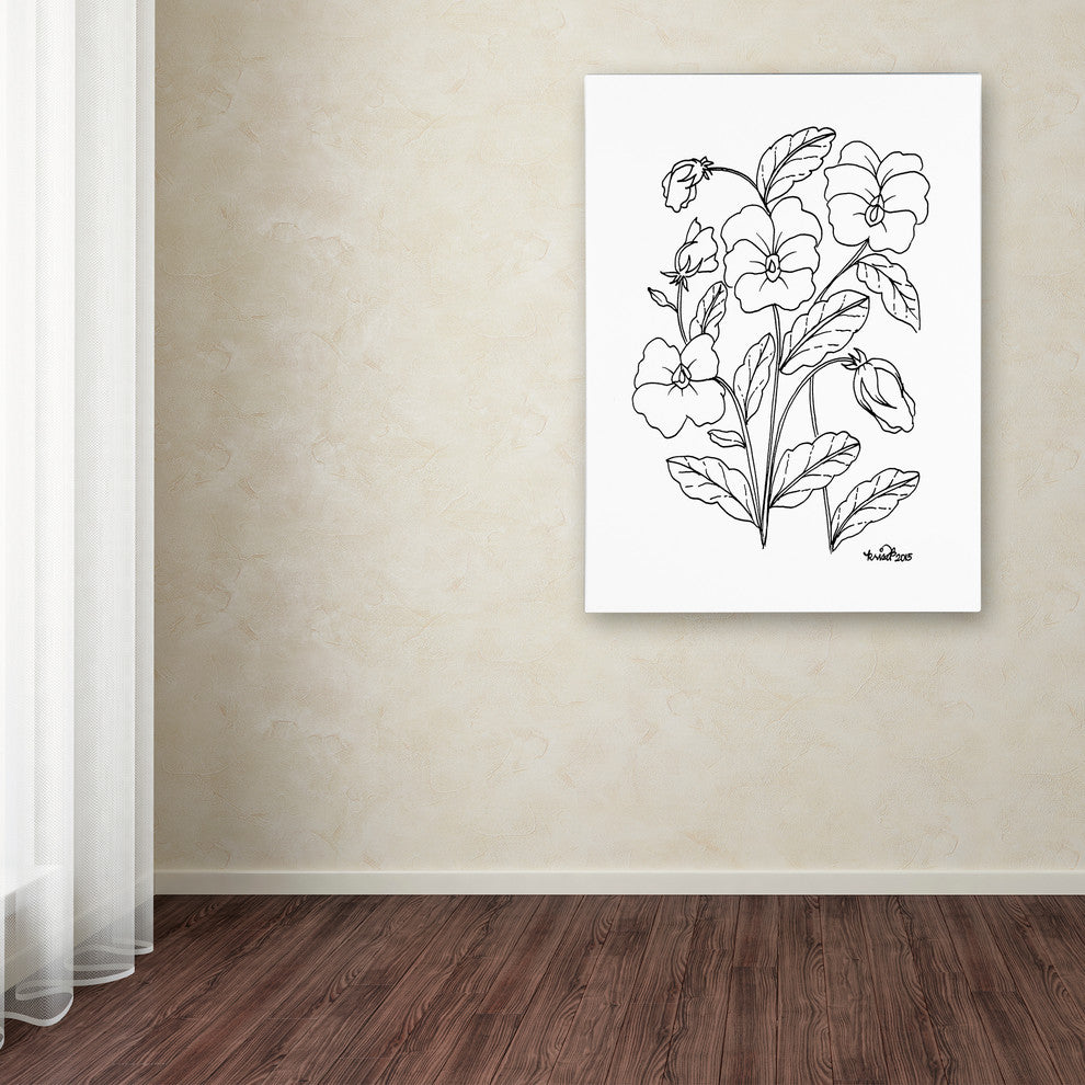 KCDoodleArt 'Simple Flower Doodle 3' Canvas Art, 14"x19"