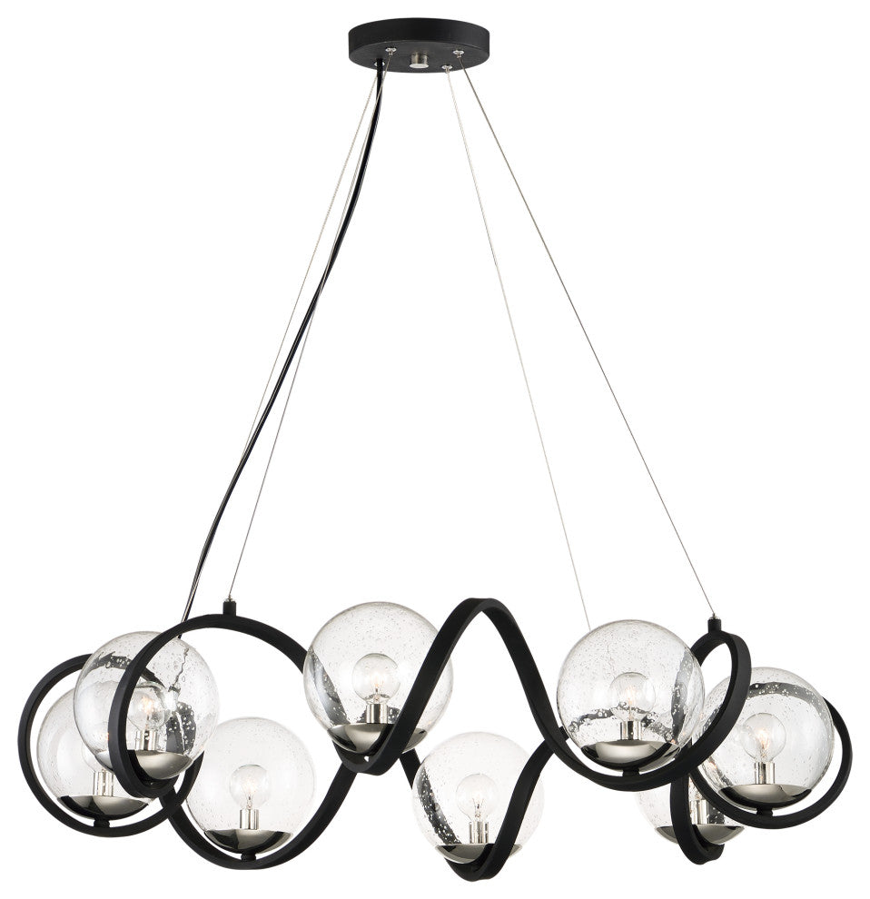 Maxim Lighting Curlicue 8-Light Pendant, Black/Polished Nickel
