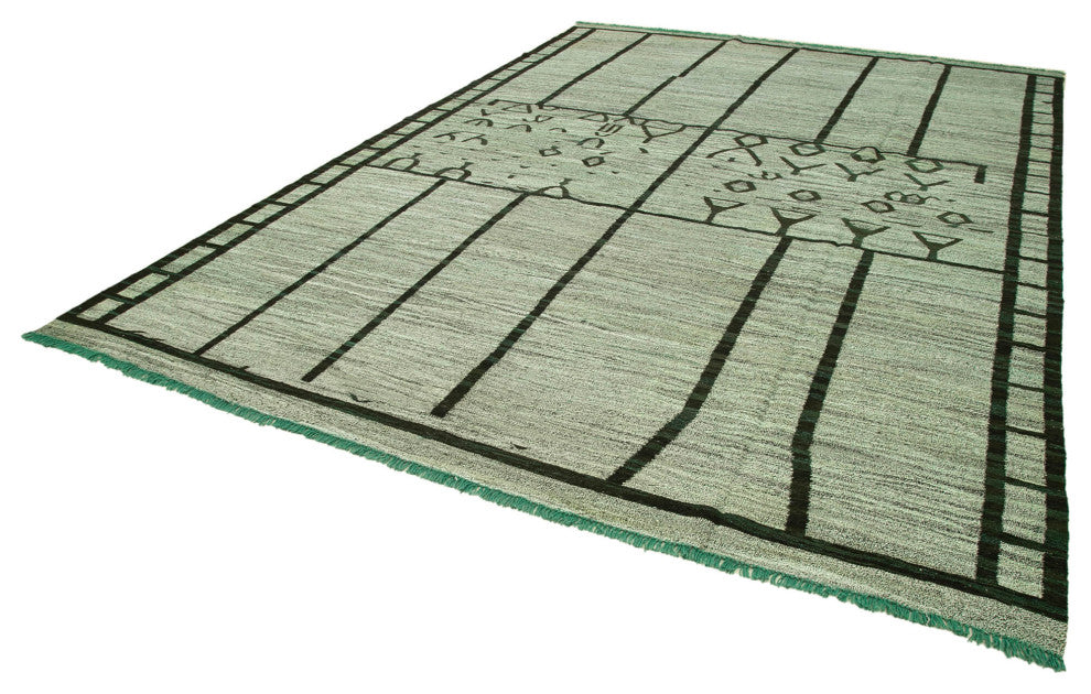 Rug N Carpet - Handwoven Turkish 10' 0'' x 14' 1'' Flatweave Wool Kilim Rug