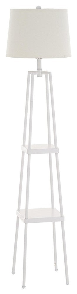Floor Lamp, With Distressed Iron Paint, White