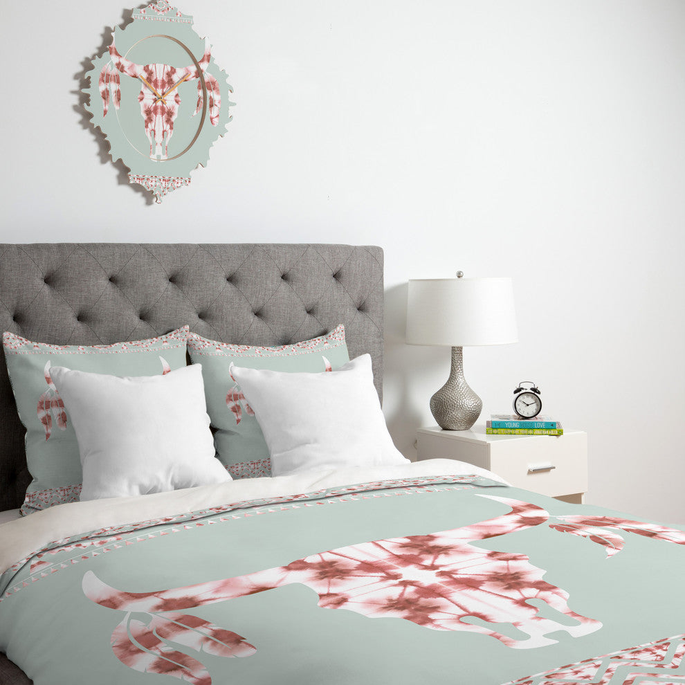 Jacqueline Maldonado Southwest Boho Dye Skull Duvet Cover, Twin
