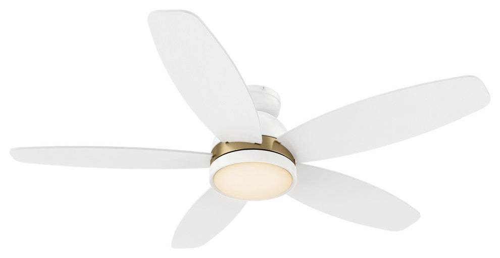 CARRO 48" Low Profile Ceiling Fan With Lights and Remote for Bedroom, Gold/White