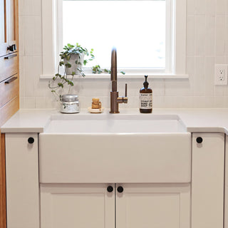Austen Matte White Fireclay 30" Single Bowl Farmhouse Undermount Kitchen Sink