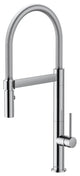 1-Handle Deck Mounted Pull Down Brass Kitchen Faucet, Polish Chrome