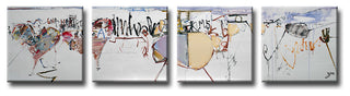 Abstract XXVI, Canvas Wall Art, 12"x48" 4-Panels