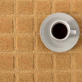 Fritz Checkered Wool Area Rug, Golden Yellow 5' x 8'