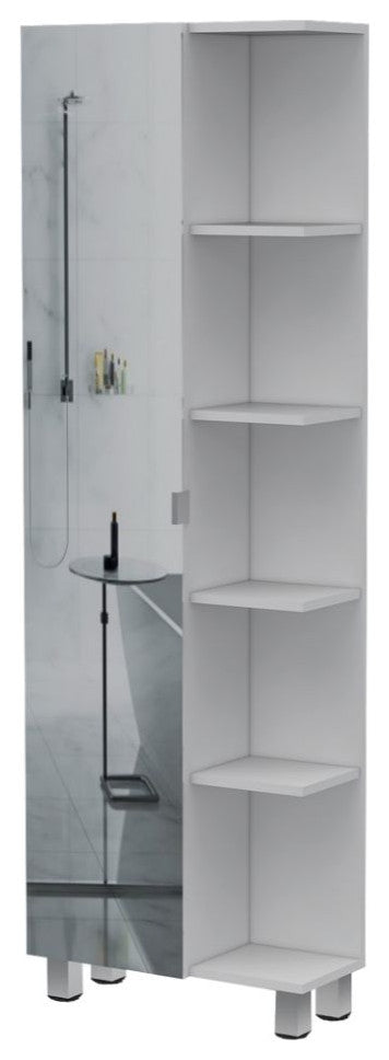Mirror Linen Cabinet Reno, Bathroom, White