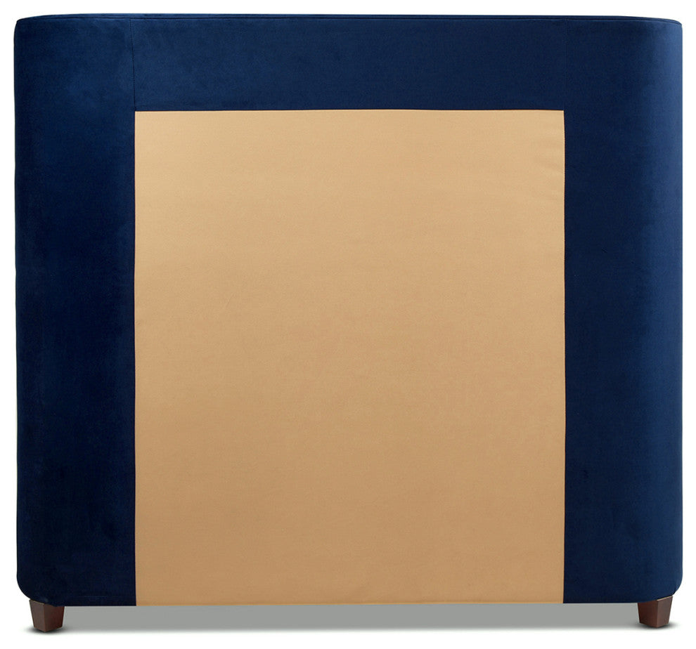 Brooklyn Tufted Sheltered Wingback Panel Bed, Navy Blue, Queen