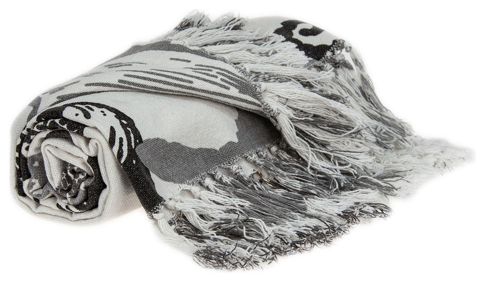 Malibu Tropical Multicolored Handloomed 52"x67" Cotton Throw