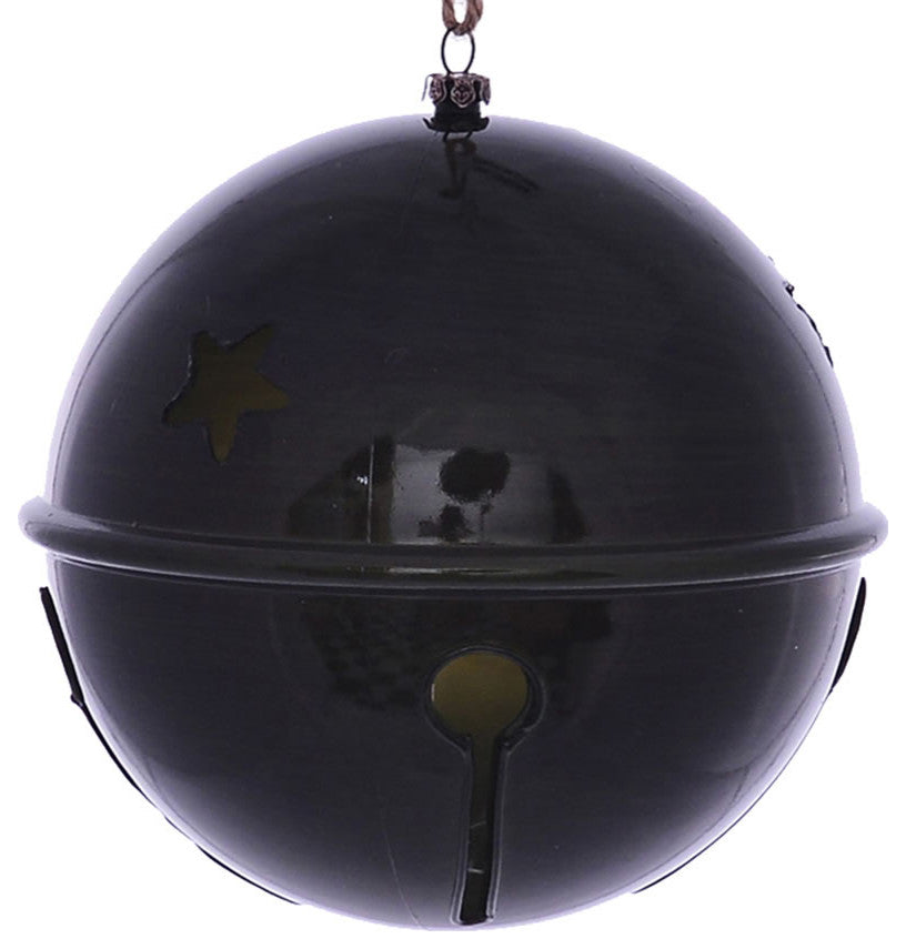Vickerman Mc198364 6" Moss Green Wood Grain Bell Christmas Ornament, Pack of 2