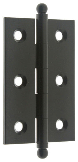 Genuine Solid Brass 2-1/2" x 1-7/10" Cabinet Hinges, Matte Black, Pair