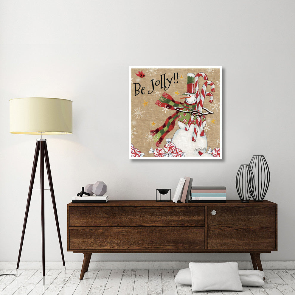 "Sweet Snowmen II" Digital Paper Print by Anne Tavoletti, 38"x38"