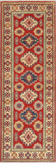 Traditional Kazak Hand-Knotted Pakistani Oriental Runner Rug, Red, 5'10"X2'0"