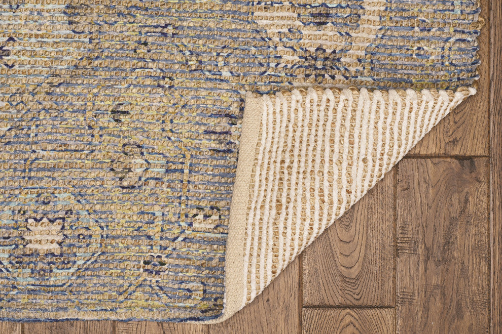 Morris Blue/Yellow Gramercy Distressed Moroccan Accent Rug, 5' X 7'