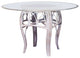 Cuba Table Base In Sienna With 48" Round Tempered Bevel Edge Glass