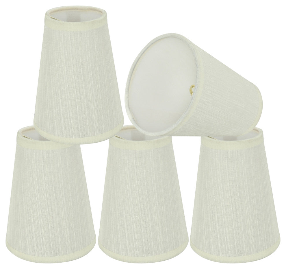 32004-5 Hardback Empire Chandelier Clip On Lamp Shade Off White 2 1/2"x4"x5"