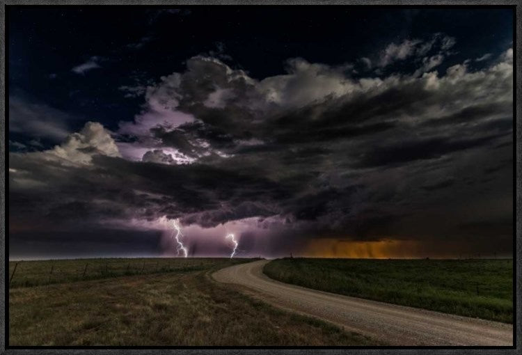 "Prairie Lightning" Framed Canvas Giclee by Christian Skilbeck, 23x16"
