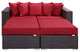 Espresso Red Convene 4-Piece Outdoor Patio Daybed
