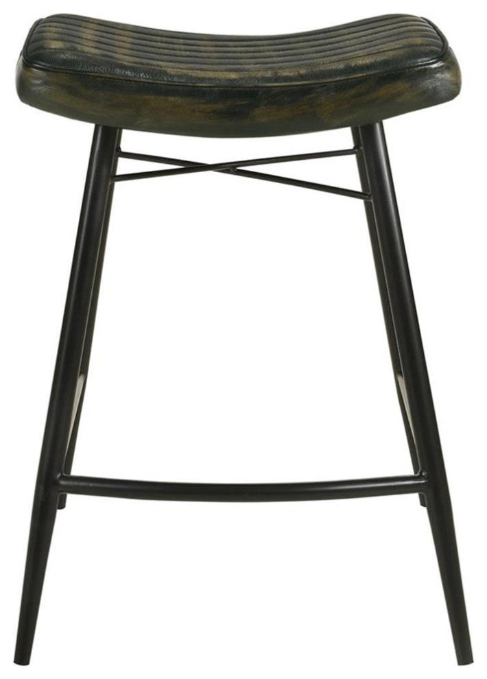 Coaster Bayu Leather Upholstered Counter Height Stool in Espresso