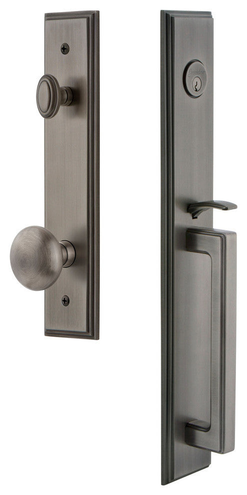 Carre' 1-Piece Dummy Handleset, D Grip and Fifth Avenue Knob, 849022