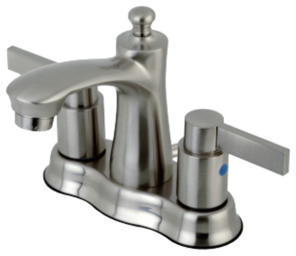 4" Centerset Bathroom Faucet WithRetail Pop-Up, Brushed Nickel