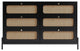 Gewnee Modern Cannage Rattan Wood Closet 6-Drawer Dresser Wood Storage Cabinet, Black