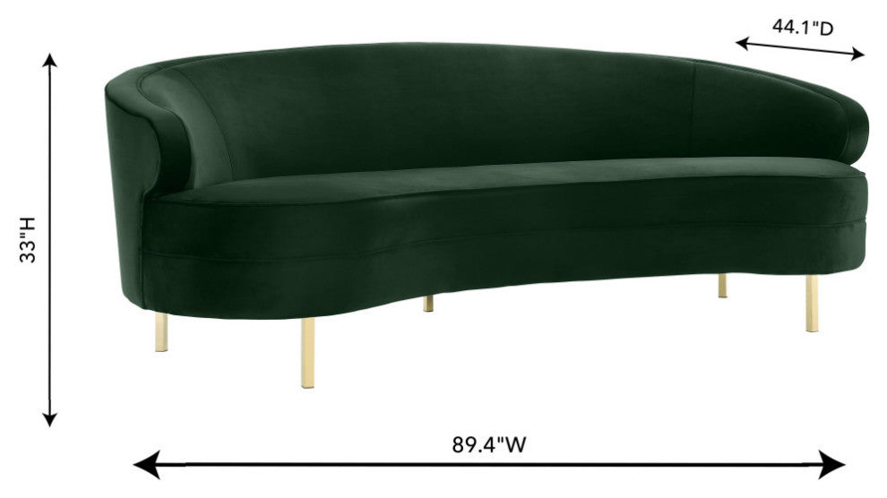 Baila Green Velvet Sofa - Green