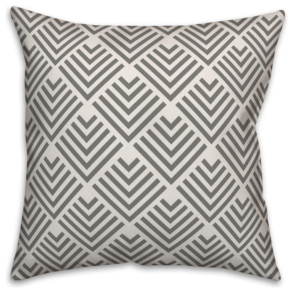 Gray Geometric Arrow 16x16 Throw Pillow