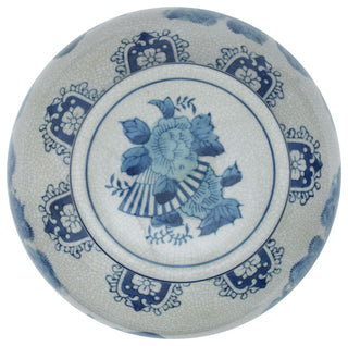 10" Ladies Blue and White Porcelain Ginger Jar