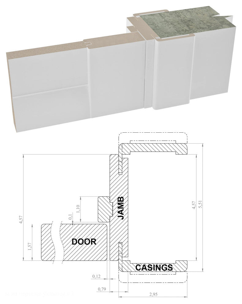 Solid French Door Frosted Glass | Quadro 4088 Chocolate Ash | -30 x 80