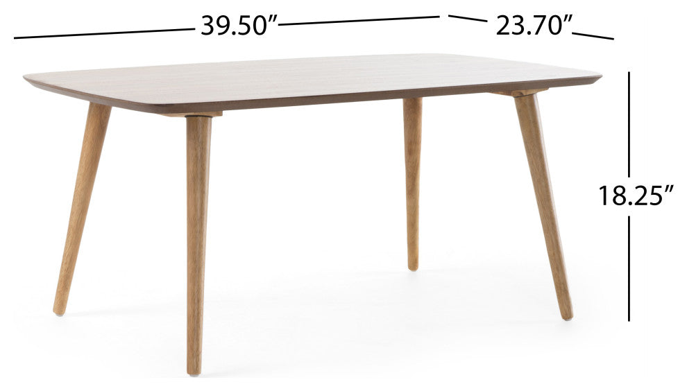 GDF Studio Cilo Mid Century Design Wood Finished Coffee Table, Natural
