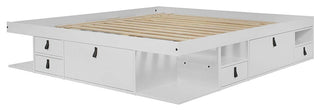 Memomad Bali Storage Platform Bed with Drawers (King Size, Off White)