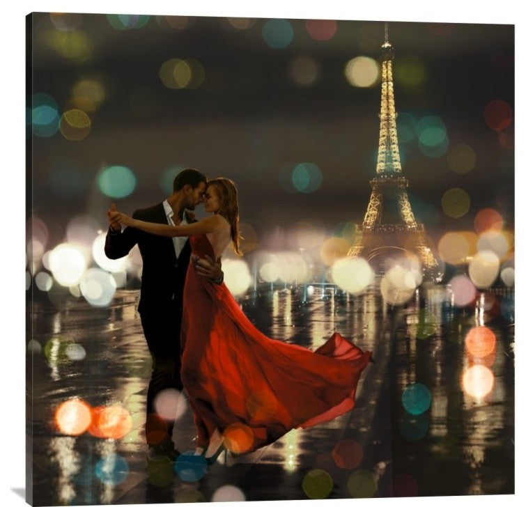 "Midnight in Paris" Stretched Canvas Giclee by Dianne Loumer, 40x40"