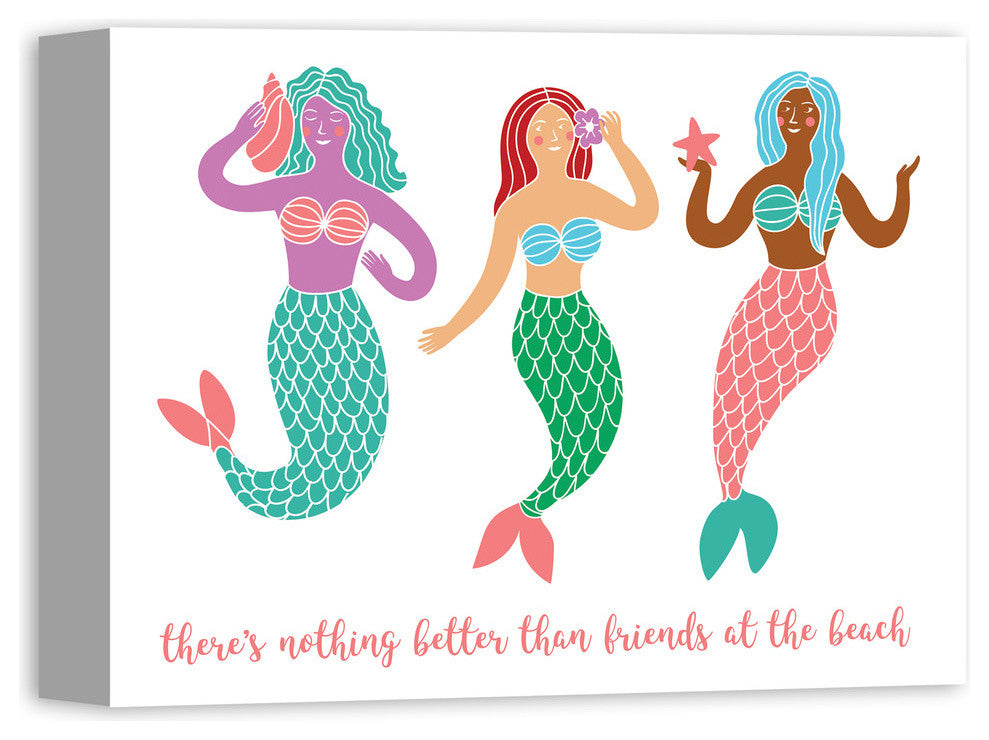 Mermaid Friends 12x16 Canvas Wall Art