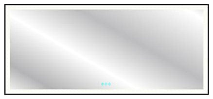 Black Frame Wall Mounted backlit LED Bathroom Vanity Mirror (82x32)