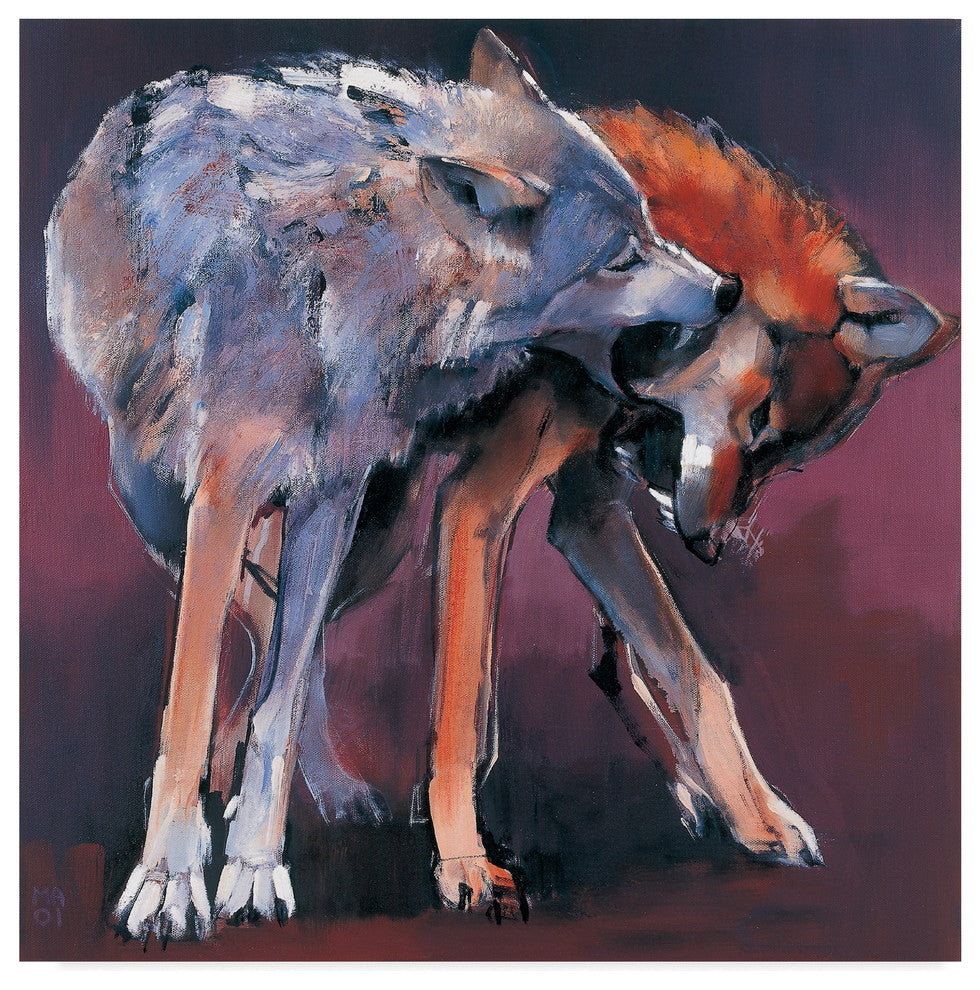 Mark Adlington ''Two Wolves'' Canvas Art, 24"x24"