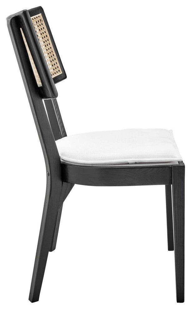 Caledonia Wood Dining Chair Set of 2, Black White