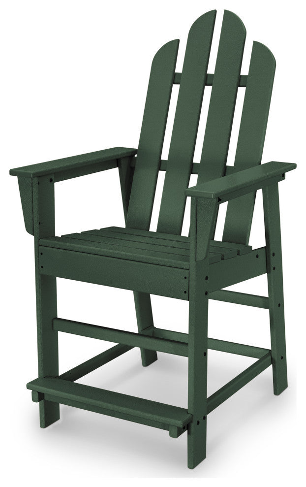 Polywood Long Island Counter Chair, Green