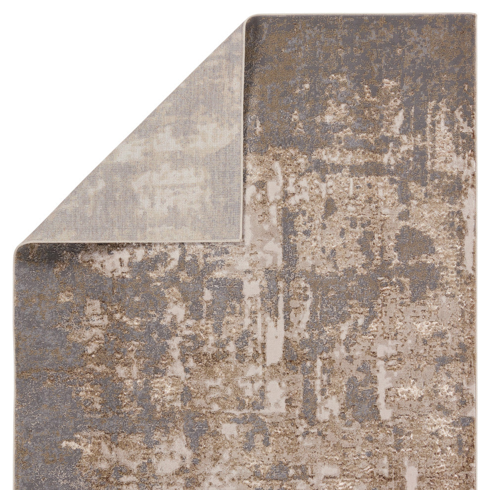 Raistlin Abstract Gold/ Gray Area Rug 9'3"X13'