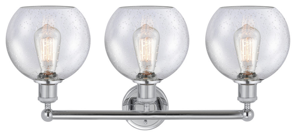 Athens 3-Light 26" Bath Vanity Light, Polished Chrome, Seedy