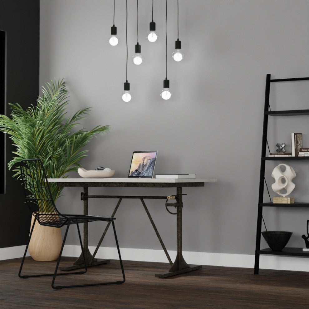 Brio Sit or Stand Adjustable Desk, Natural Driftwood/Aged Iron