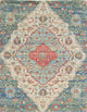 HomeRoots 7'x12' Blue Red Hand Woven Traditional Medallion Indoor Area Rug