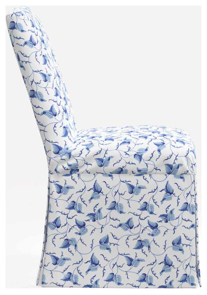 Red from Scalamandre Claremont Dining Chair, Ivy Scroll Bluebell