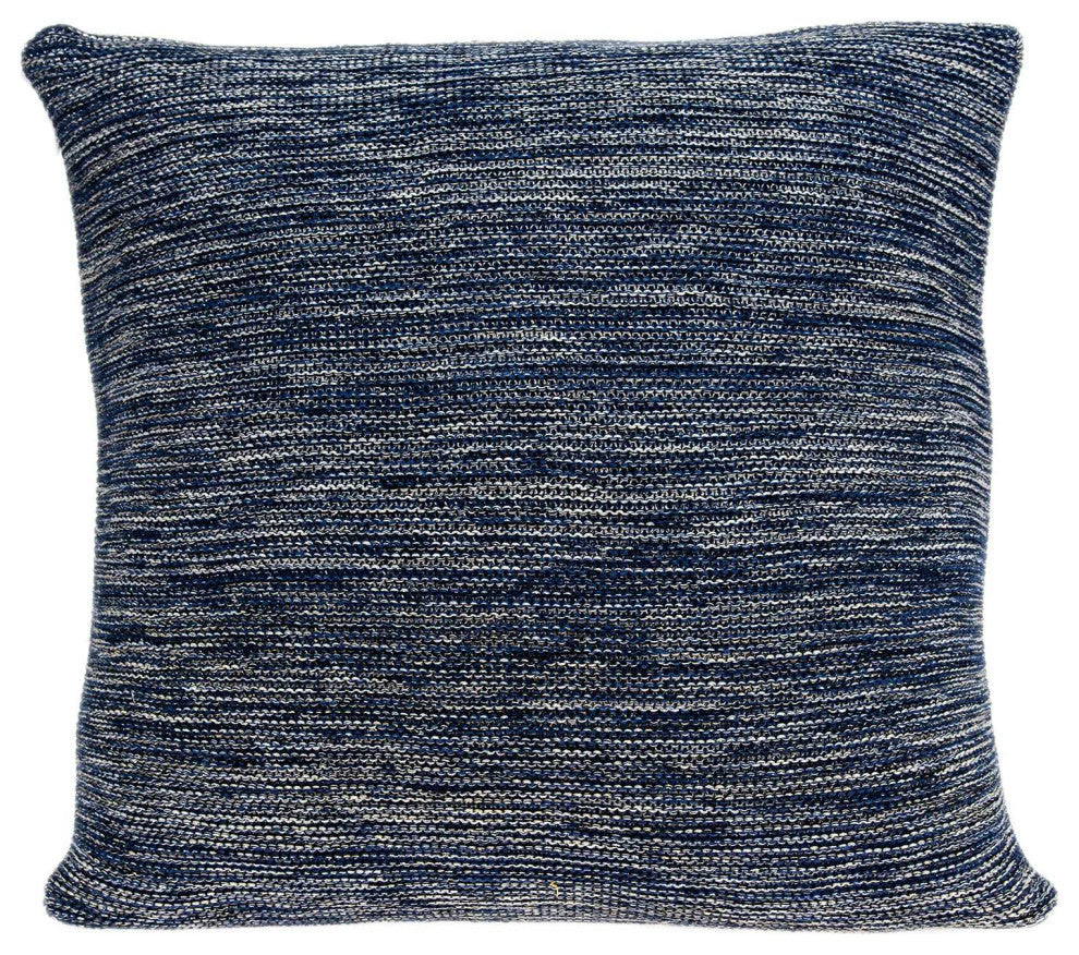 20" X 7" X 20" Excellent Transitional Blue Pillow Cover With Down Insert