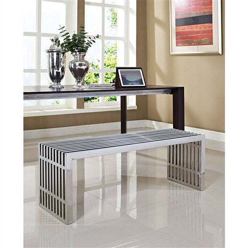 Beautiful Mid-Century Stainless Steel Accent Bench