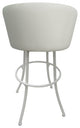 Joey Swivel Metal Stools, Set of 3, White, White, 26"