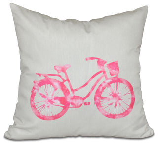 Life Cycle, Geometric Print Pillow, Pink, 16"x16"